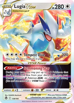 Lugia VSTAR 139/195 Ultra Rare Silver Tempest Pokemon Card Single