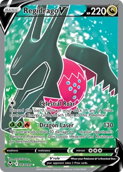 Regidrago V (Full Art) 183/195 Ultra Rare Silver Tempest Pokemon Card Single
