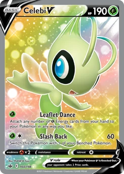 POKEMON Celebi V (Full Art) 160/198 Ultra Rare Chilling Reign Singles