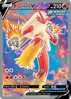 POKEMON Blaziken V (Full Art) 161/198 Ultra Rare Chilling Reign Singles