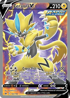 POKEMON Zeraora V (Full Art) 165/198 Ultra Rare Chilling Reign Singles