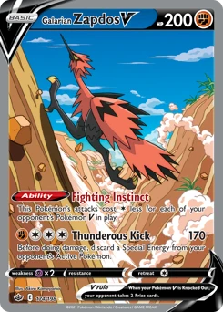 POKEMON Galarian Zapdos V (Alternate Full Art) 174/198 Ultra Rare Chilling Reign Singles 2 POKEMON Galarian Zapdos V (Alternate Full Art) 174/198 Ultra Rare Chilling Reign Singles