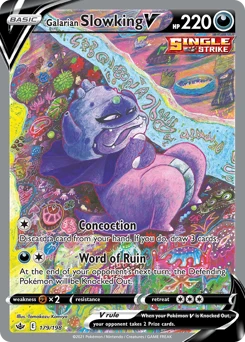 POKEMON Galarian Slowking V (Alternate Full Art) 179/198 Ultra Rare Chilling Reign Singles