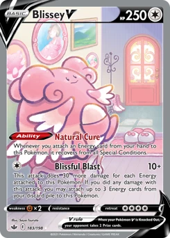 POKEMON Blissey V (Alternate Full Art) 183/198 Ultra Rare Chilling Reign Singles