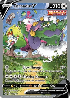 POKEMON Tornadus V (Alternate Full Art) 185/198 Ultra Rare Chilling Reign Singles