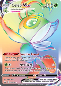 POKEMON Celebi VMAX (Secret) 199/198 Secret Rare Chilling Reign Singles