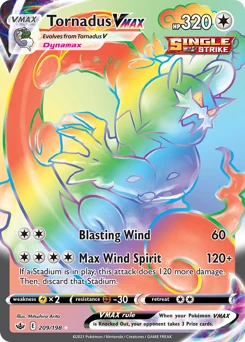 POKEMON Tornadus VMAX (Secret) 209/198 Secret Rare Chilling Reign Singles