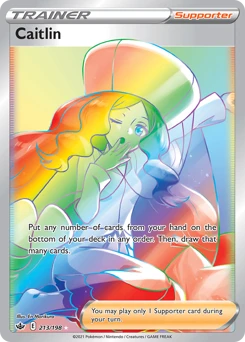 POKEMON Caitlin (Secret) 213/198 Secret Rare Chilling Reign Singles