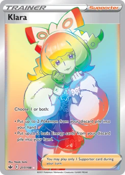 POKEMON Klara (Secret) 217/198 Secret Rare Chilling Reign Singles