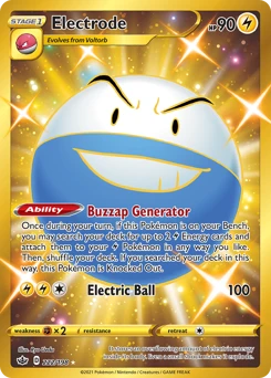 POKEMON Electrode (Secret) 222/198 Secret Rare Chilling Reign Singles