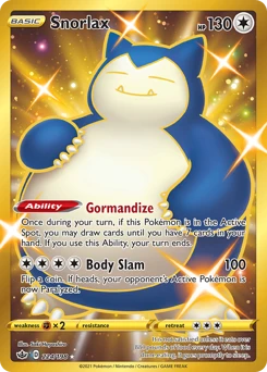 POKEMON Snorlax (Secret) 224/198 Secret Rare Chilling Reign Singles