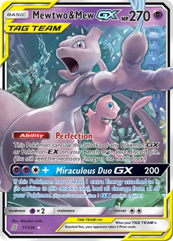 POKEMON Mewtwo & Mew GX (71/236) Unified Minds