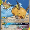POKEMON Raichu & Alolan Raichu GX Alternate FULL ART (221/236) Unified Minds -TRAINERHUB Sales UM 221