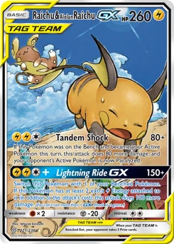 POKEMON Raichu & Alolan Raichu GX Alternate FULL ART (221/236) Unified Minds