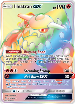 POKEMON Heatran GX SECRET HYPER RARE (238/236) Unified Minds
