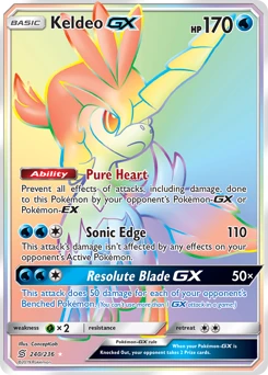 POKEMON Keldeo GX SECRET HYPER RARE (240/236) Unified Minds