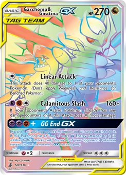 POKEMON Garchomp & Giratina GX SECRET HYPER RARE (247/236) Unified Minds