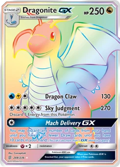 POKEMON Dragonite GX SECRET HYPER RARE (248/236) Unified Minds