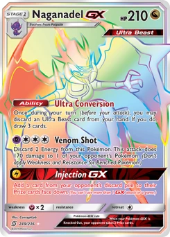 POKEMON Naganadel GX SECRET HYPER RARE (249/236) Unified Minds